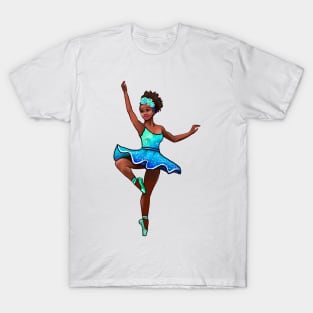 The top 10 Dance gifts - Ballet dancer dancing Brown skin black African American ballerina T-Shirt